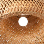Handmade bamboo pendant light by DEMOLIGHTS, featuring a woven lamp shade perfect for modern and eco-friendly home decor.