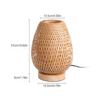 DEMOLIGHTS bamboo weaving table lamp with eye-caring design, ideal for bedroom bedside night lighting