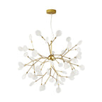 Modern Firefly LED chandelier by DEMOLIGHTS featuring Nordic leaf branch design with glowing LED lights and elegant pendant style.