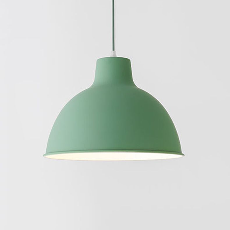 Colorful iron pendant light fixture by DEMOLIGHTS with a vibrant green finish, hanging ceiling light for modern decor.