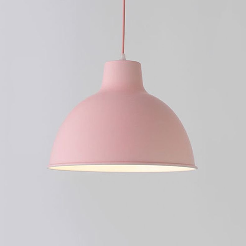 Colorful pink iron pendant light fixture by DEMOLIGHTS, showcasing a vibrant, decorative ceiling light for modern interiors.