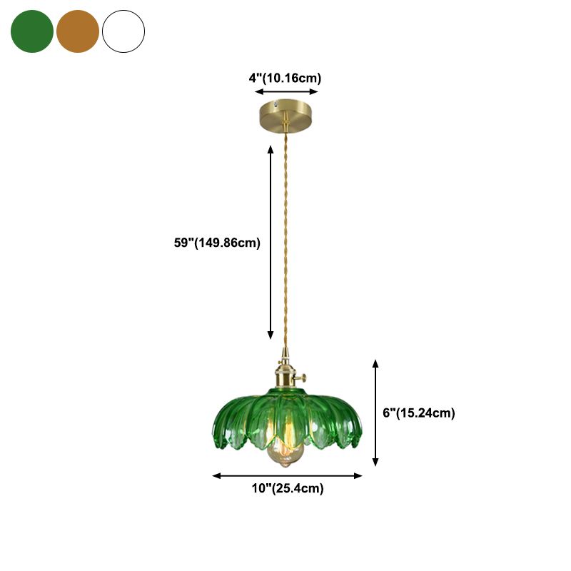 Brass and glass dome pendant ceiling light by DEMOLIGHTS, featuring a sleek design with a clear glass shade and brass finish.