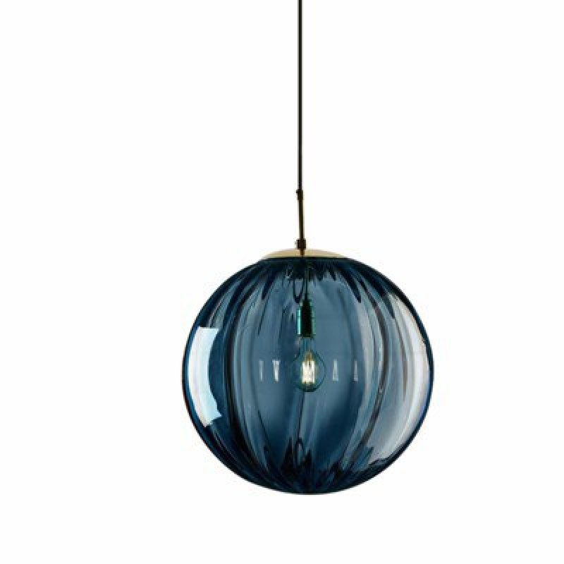 Clear glass ball pendant lamp hanging light by DEMOLIGHTS, showcasing a sleek, modern design with a transparent spherical shade.