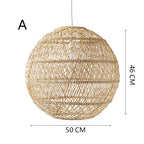 Rattan woven basket pendant lamp shade by DEMOLIGHTS, showcasing a rustic chandelier with intricate woven rattan design.