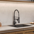Tainless Steel Kitchen Faucet with Pull Down Spring Spout and Pot Filler