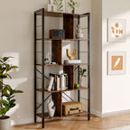 Industrial Style 5 Tier Bookcase Metal Frame