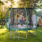 8FT Outdoor Enclosure Trampoline with Ladder