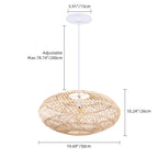 Rattan woven basket pendant lamp shade by DEMOLIGHTS, featuring a natural lantern chandelier design for stylish lighting.