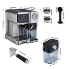 1350W 20 Bar Espresso Machine with Pressure Gauge & 1.6L Water Tank