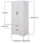 2-Door Wardrobe with Drawers & Mirror