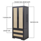2-Door Wardrobe with 2 Drawers