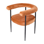 2 Pcs Modern Dining Chairs with Black Metal Legs