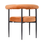 2 Pcs Modern Dining Chairs with Black Metal Legs
