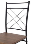 Oak & Black Dining Table Set with 4 Chairs