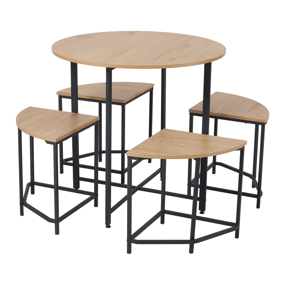 Space-Saving Dining Table and Stool Set