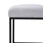Set of 2 Garden Sanctuary chenille upholstered dining chairs with black metal legs, featuring plush fabric and modern design.
