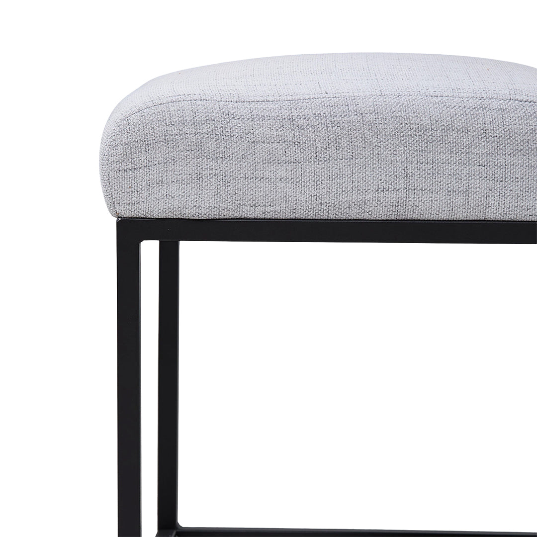 Set of 2 Garden Sanctuary chenille upholstered dining chairs with black metal legs, featuring plush fabric and modern design.