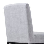 Set of 2 chenille upholstered dining chairs with black metal legs, stylish and comfortable seating from Garden Sanctuary.