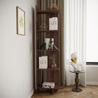 Industrial 5-Tier Corner Bookshelf Shelf Unit