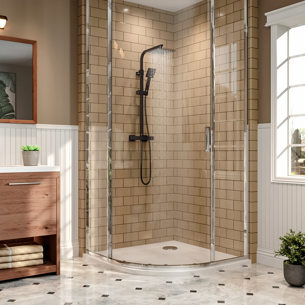 8 inch Rainfall Shower Head Brass Bathroom Shower Faucet Set