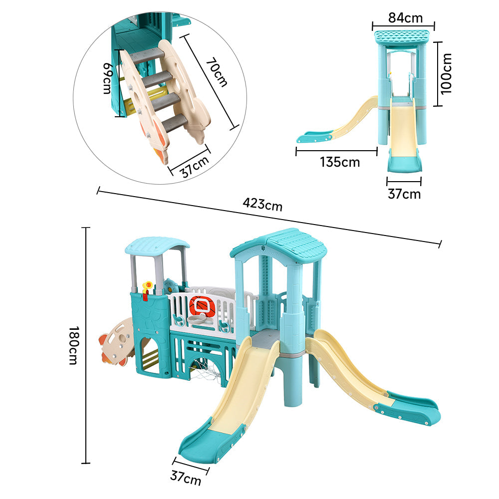 Toddlers Slide and Climber with Balls and Ring Toss