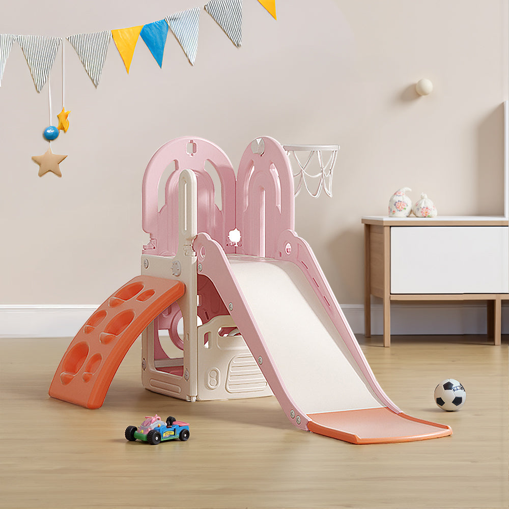Toddler Slide, Climber and Basketball Hoop Playset