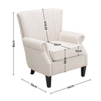 Vertical Channel Tufted Armchair with Nailhead Trim