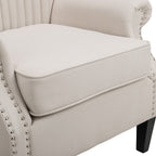 Vertical Channel Tufted Armchair with Nailhead Trim