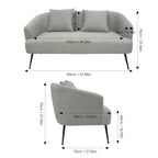 Modern Garden Sanctuary chenille 2-seater sofa with two scatter cushions, featuring plush fabric and contemporary design.