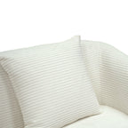 Modern Garden Sanctuary chenille 2-seater sofa with two scatter cushions, featuring soft fabric and contemporary design.