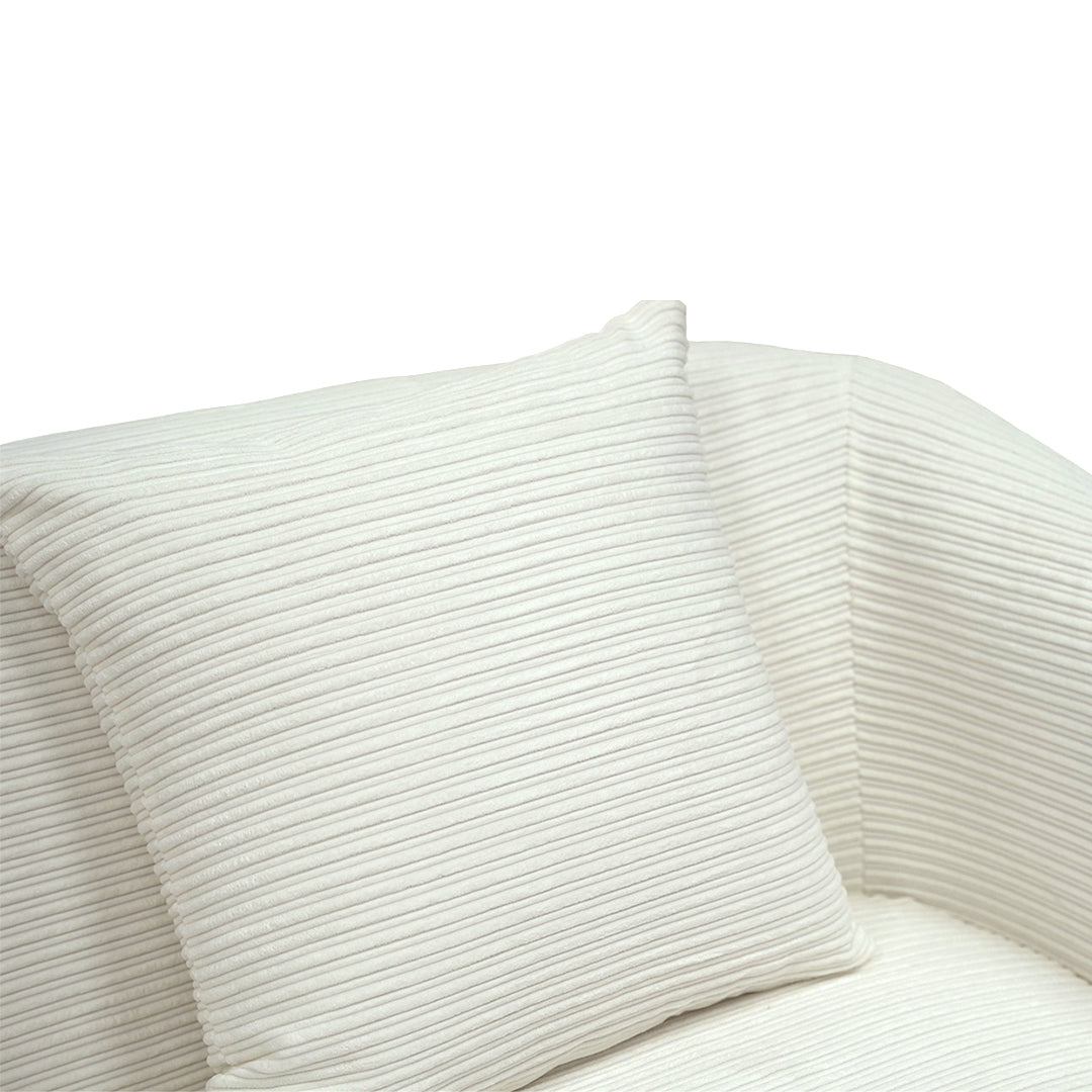 Modern Garden Sanctuary chenille 2-seater sofa with two scatter cushions, featuring soft fabric and contemporary design.