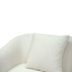 Modern Garden Sanctuary chenille 2-seater sofa with two scatter cushions, featuring plush fabric and sleek design.