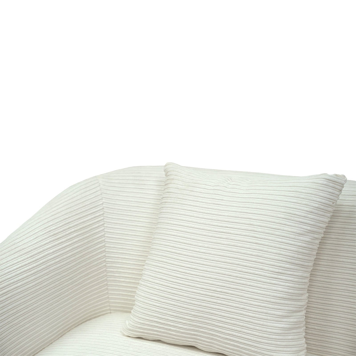Modern Garden Sanctuary chenille 2-seater sofa with two scatter cushions, featuring plush fabric and sleek design.