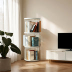 3-Tier Plastic Round Rotating Bookshelf