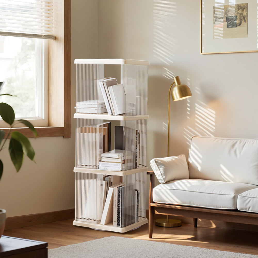 3-Tier Plastic Square Bookshelf