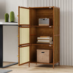 3 Tier Narrow Bookcase with Doors