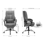 Height-Adjustable Ergonomic Reclining Office Chair with Footrest