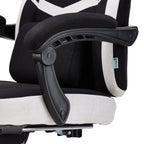 Height-Adjustable Ergonomic Reclining Gaming Chair with Massage Lumbar Support & Footrest