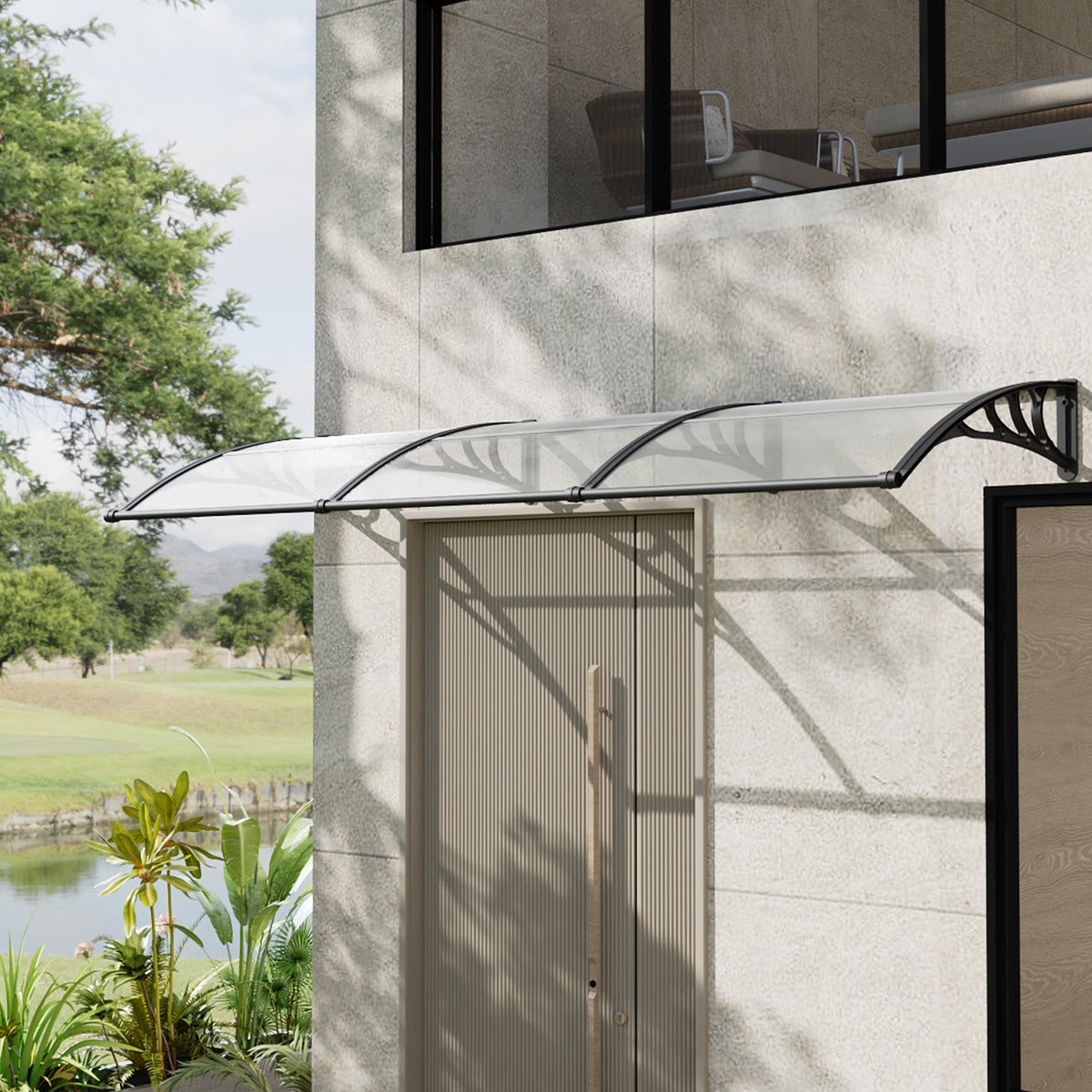 Outdoor Door Canopy Window Awning with Drainage Channel