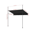 Retractable Awning with Adjustable Support Poles