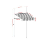 Retractable Awning with Adjustable Support Poles