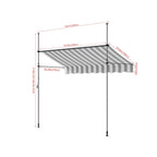 Retractable Awning with Adjustable Support Poles