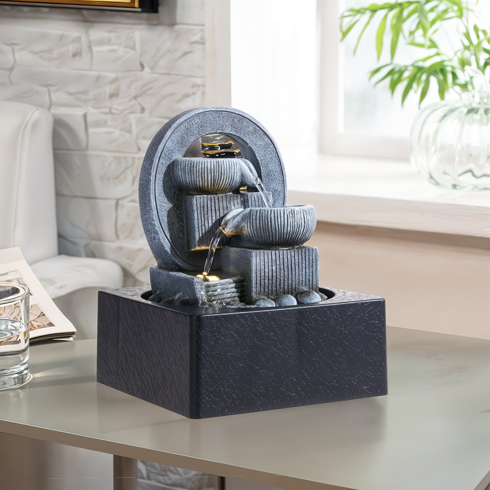 Tabletop Waterfall Fountain with LED Lighting