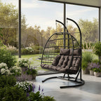 2-Seater Swing Hanging Egg Chair with Metal Stand