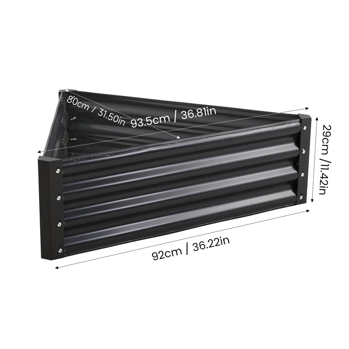 Triangular Galvanised Steel Raised Garden Bed