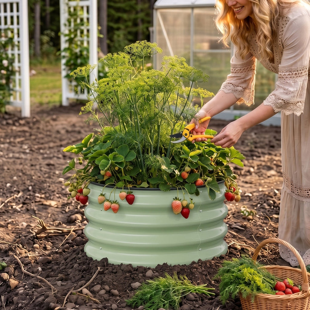 Round Metal Raised Garden Bed