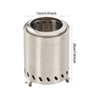 Silver Portable Tabletop Fire Pit with Ash Grate