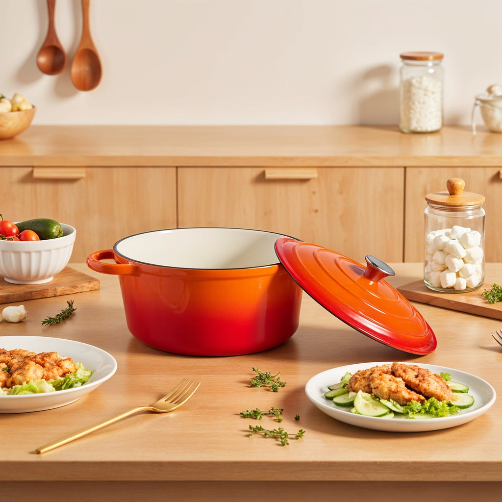 6L Enameled Cast Iron Dutch Oven Pot with Lid
