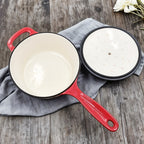 Enameled Cast Iron Saucepan with Lid