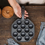 12-Hole Cast Iron Takoyaki Pan